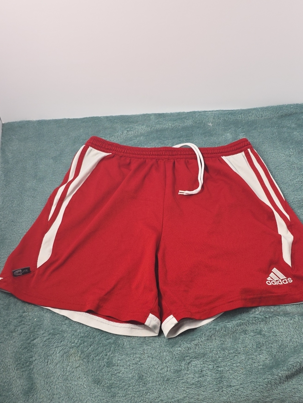 Vtg adidas  Climalite Red Athletic Shorts with White Stripes